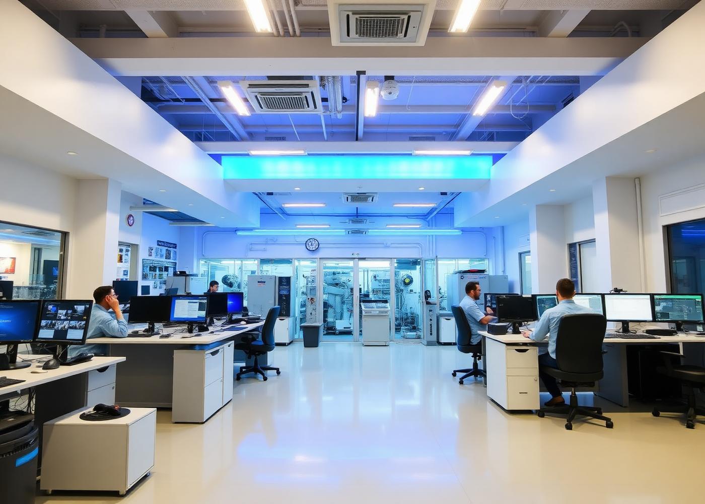Modern industrial control room facility